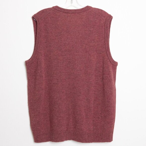 Woolovers Sweater Vest 100% Wool Toffee Brown V Neck Mens Large Unisex - Picture 2 of 14